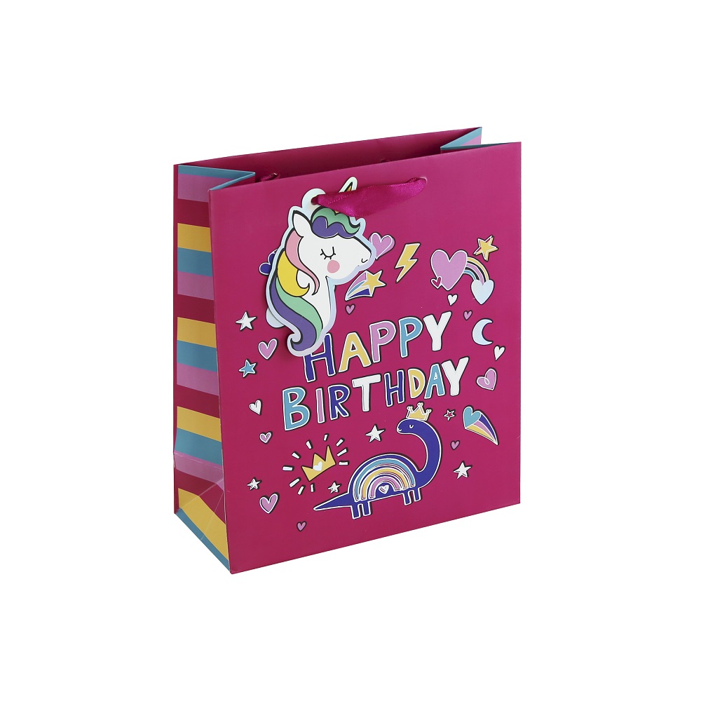 GIFT BAG DINO UNICORN MEDIUM (32250-3C)